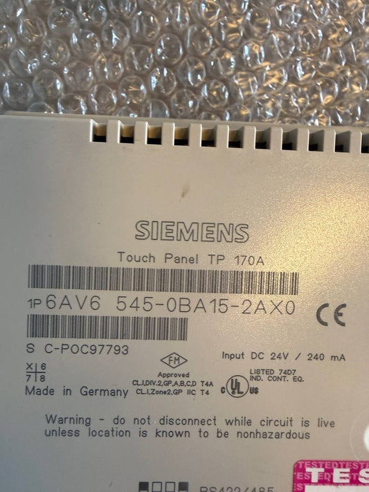 Simatic 6AV6545-0BA15-2AX0 Touch Panel 170A HMI Interface Display