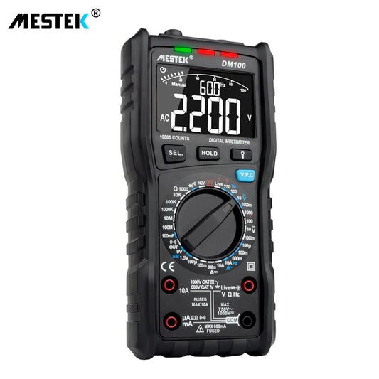 Mestek DM100 TRMS Digital Multimeter - DC Current & Voltage Tester