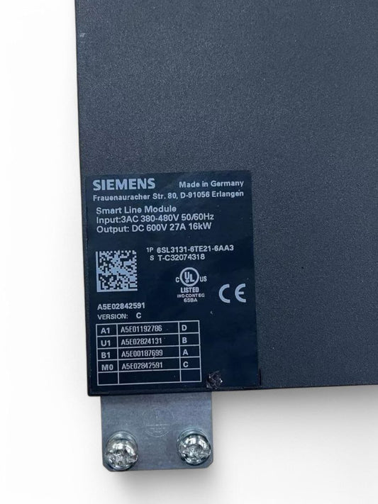 Siemens 6SL3131-6TE21-6AA3 Sinamics SMART LINE MODULE 16KW