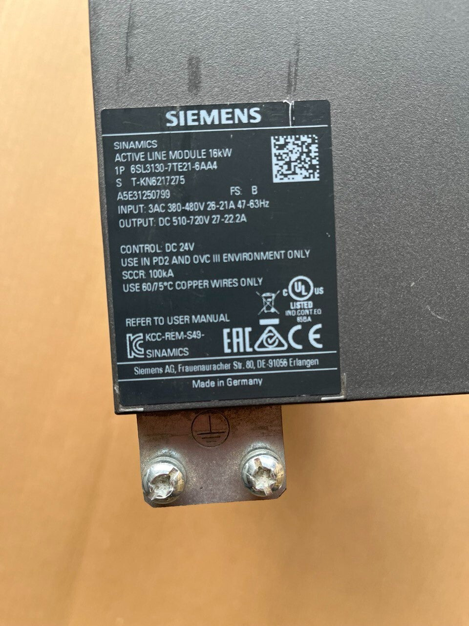 Siemens Sinamics S120 Active Line Module 6SL3130-7TE21-6AA4 | 16kW — tested industrial automation part by Samonde