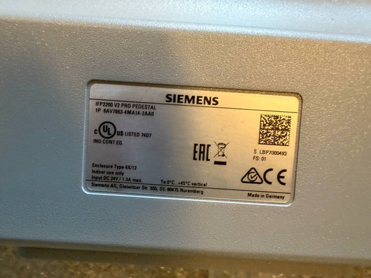 SIEMENS SIMATIC 6AV7863-4MA14-2AA0 HMI Touch Panel IFP2200 V2 PRO