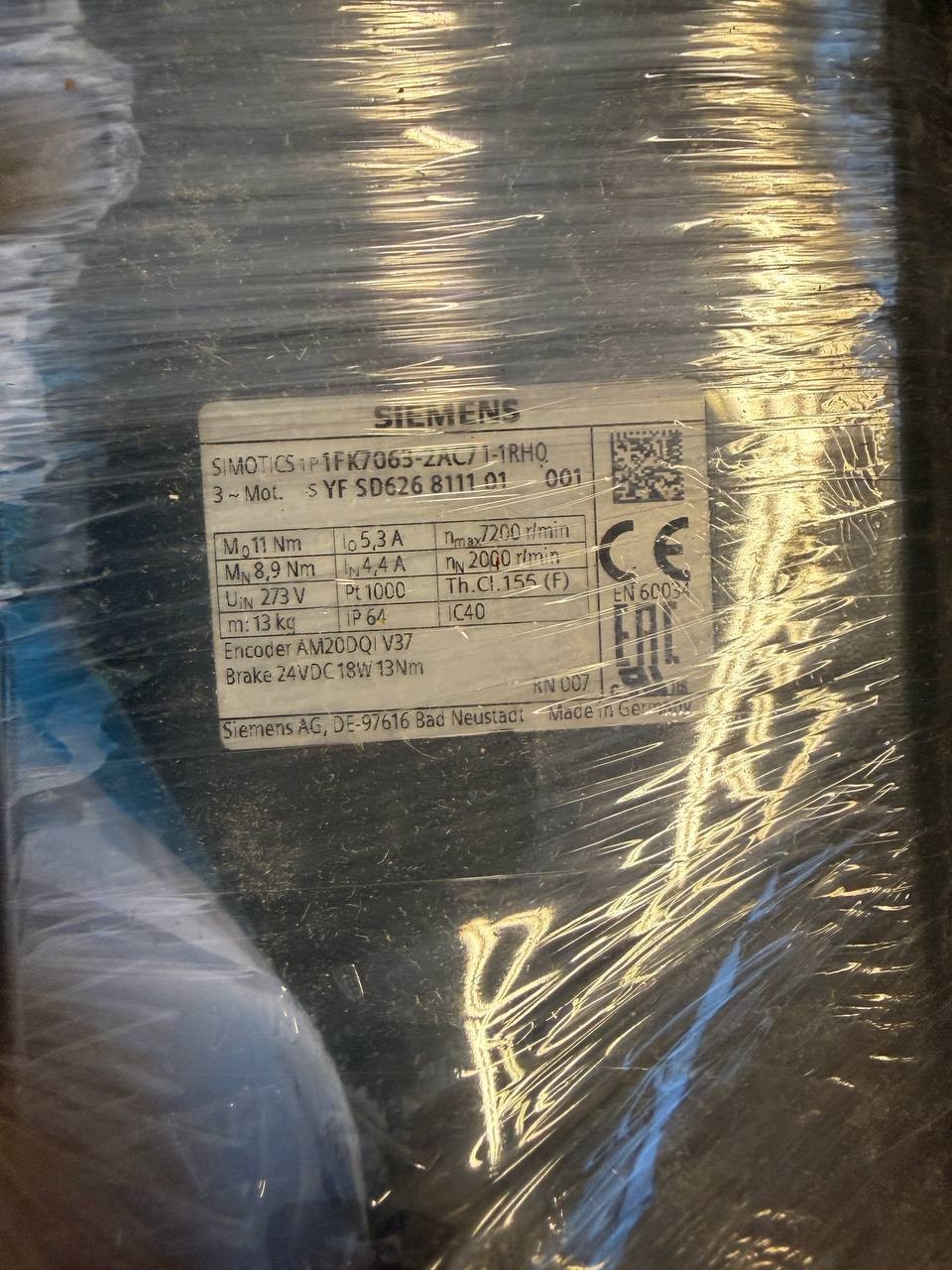 1FK7063-2AC71-1RH0 Servo Motor New Surplus Industrial Automation — tested industrial automation part by Samonde