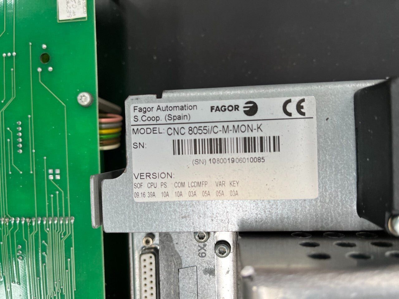 Fagor CNC 8055i Control Monitor Panel 8055i/C-M-MON-K — tested industrial automation part by Samonde
