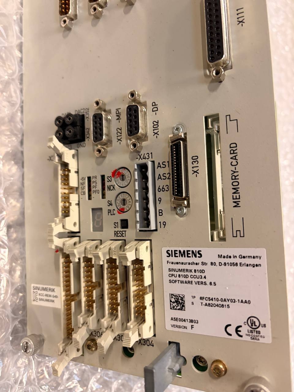 Siemens 810D CPU CCU 3.4 6FC5410-0AY03-1AA0 Ver.6.5 - Ver F - CNC Control Unit — tested industrial automation part by Samonde