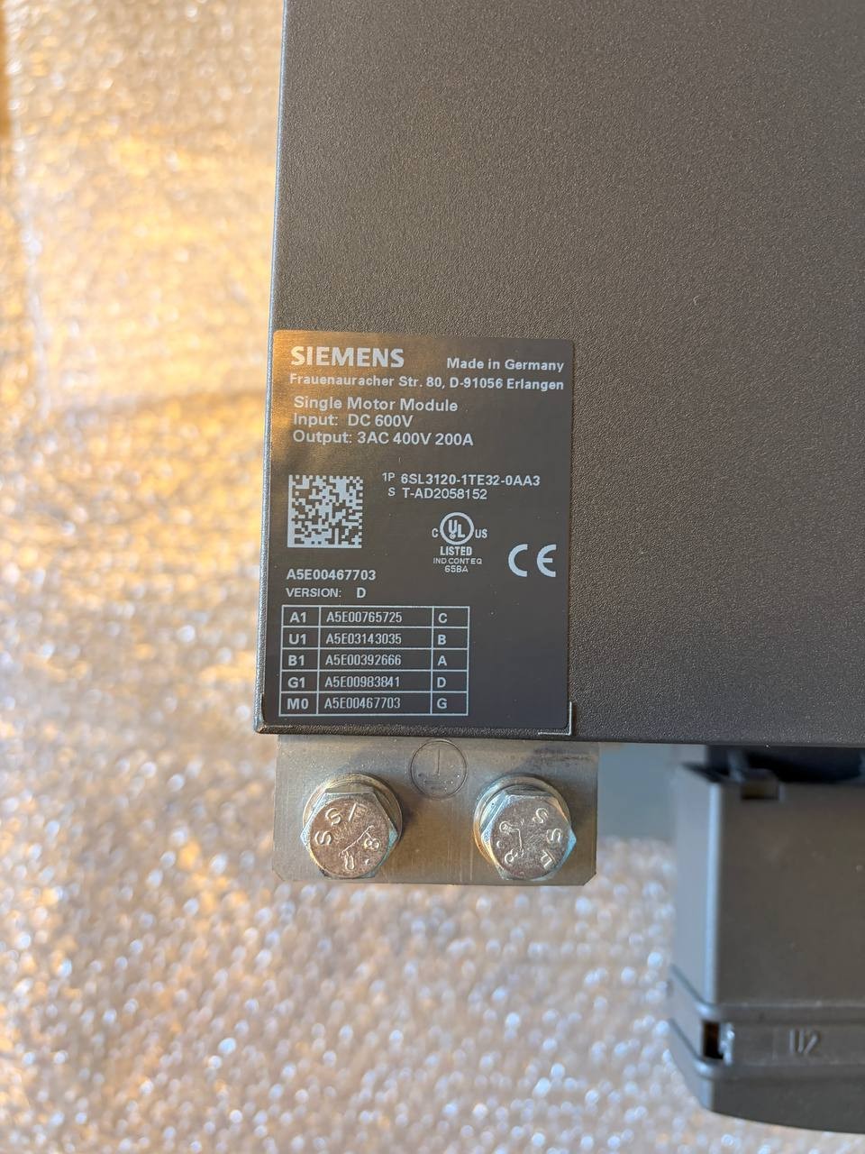 Siemens Sinamics S120 Single Motor Module 6SL3121-1TE21-0AA3 | 9A Drive — tested industrial automation part by Samonde