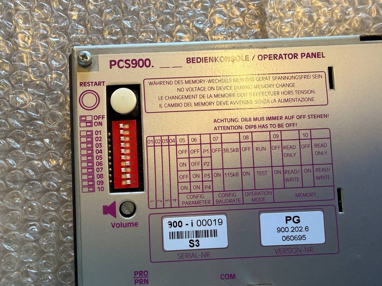LAUER PCS 900 Top Line Midi Operator Panel Industrial HMI Interface — tested industrial automation part by Samonde