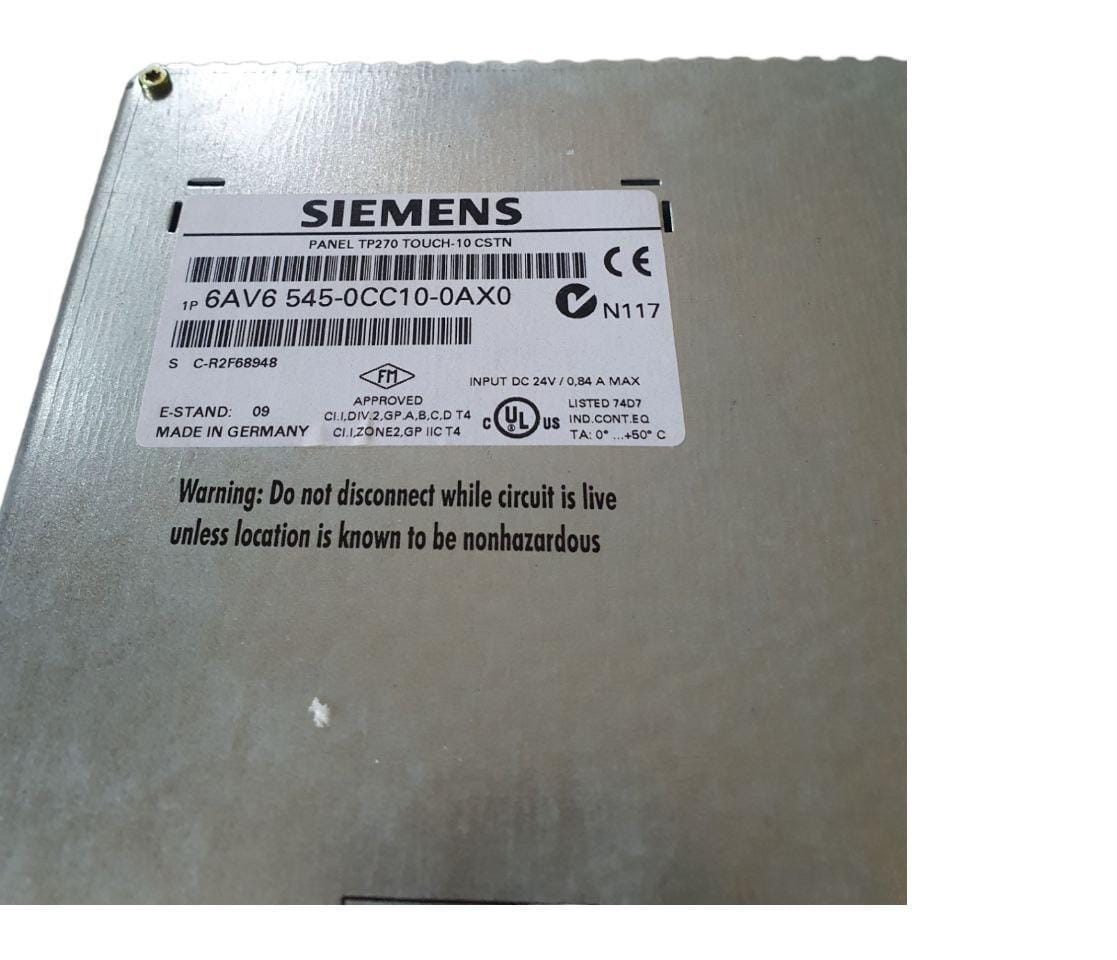 Siemens 6AV6545-0CC10-0AX0 - SIMATIC TP 270 10" Touch panel 10.4 side view — industrial automation spare part by Samonde
