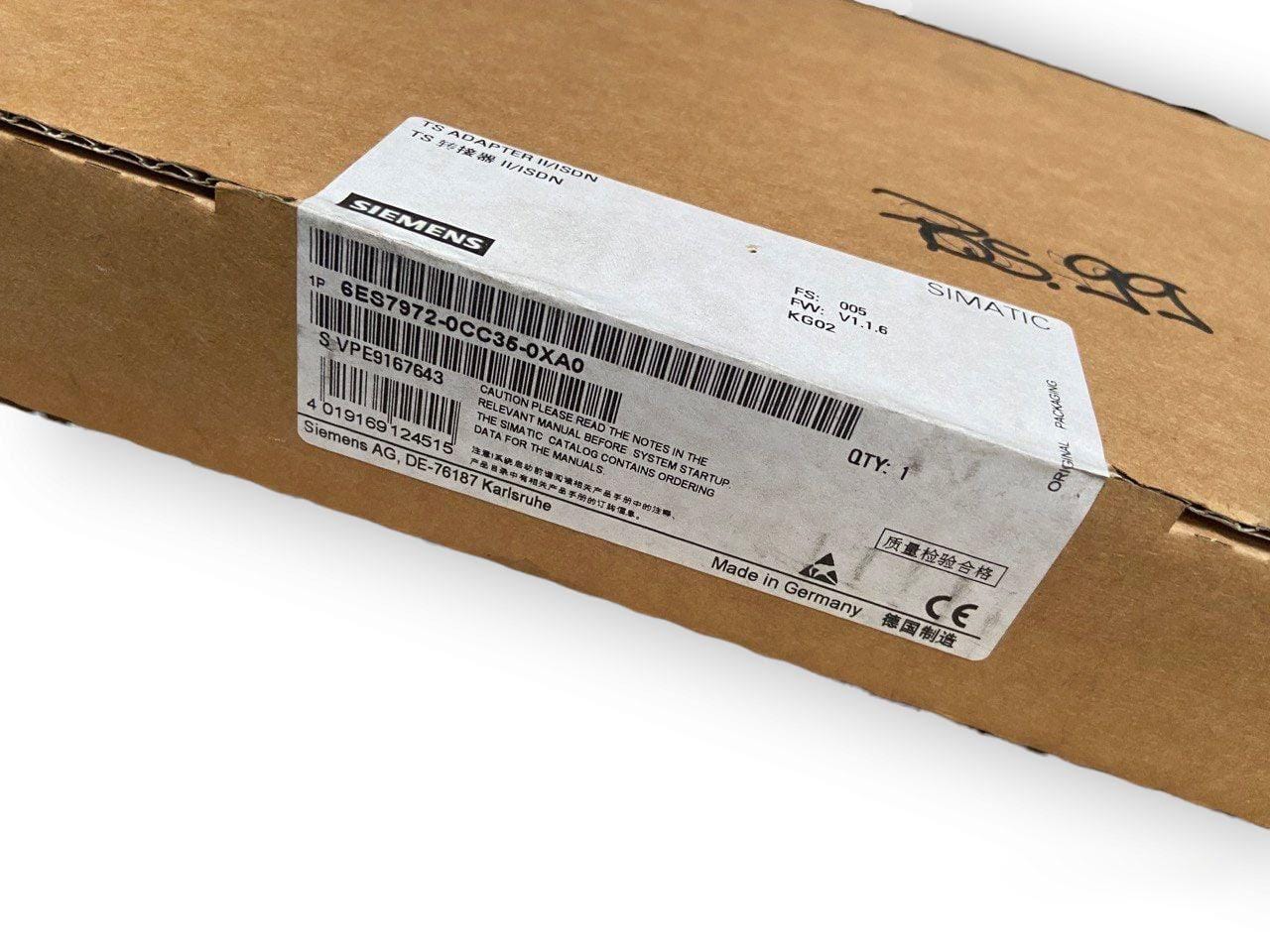 Siemens SIMATIC S7 6ES7972-0CC35-0XA0 TS Adapter II ISDN side view — industrial automation spare part by Samonde