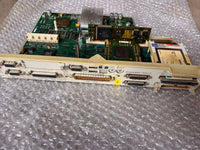 Computer motherboard on bubble wrap with visible branding