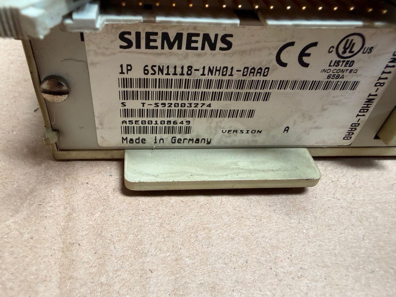 Siemens electronic module on a beige surface