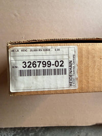 Heidenhain Cardboard box with a label featuring a barcode and text on a gray background