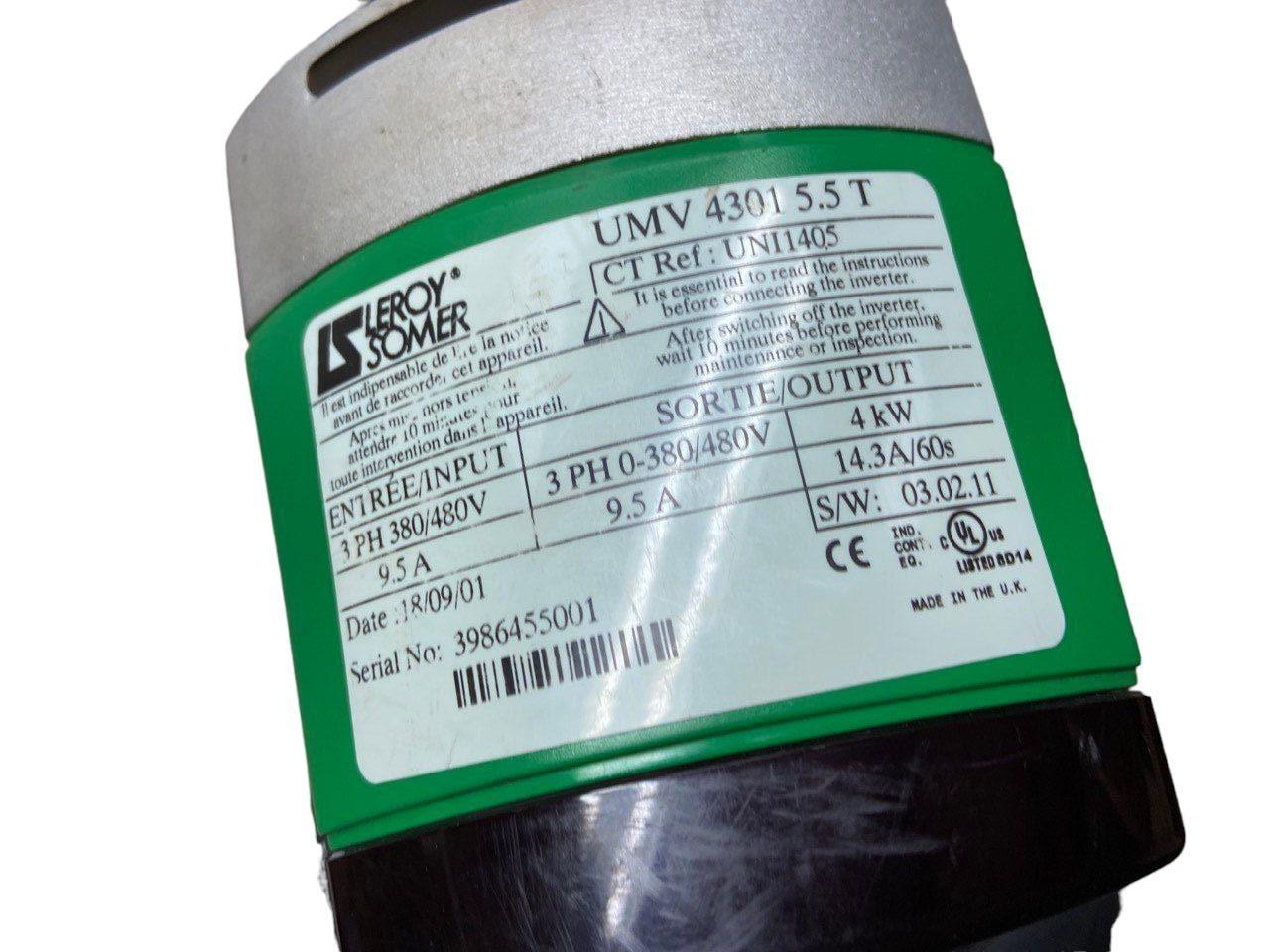 LEROY SOMER, UMV 4301 5.5 T side view — industrial automation spare part by Samonde