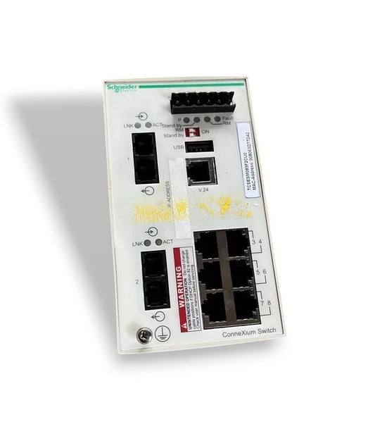 Schneider ConneXium TCSESM083F2CU0 - Industrial Ethernet TCP/IP Managed Switch front view — industrial automation spare part by Samonde