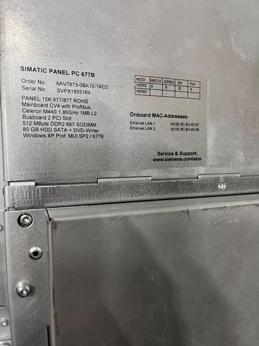 6AV7873-0BA10-1AC0 HMI side view — industrial automation spare part by Samonde