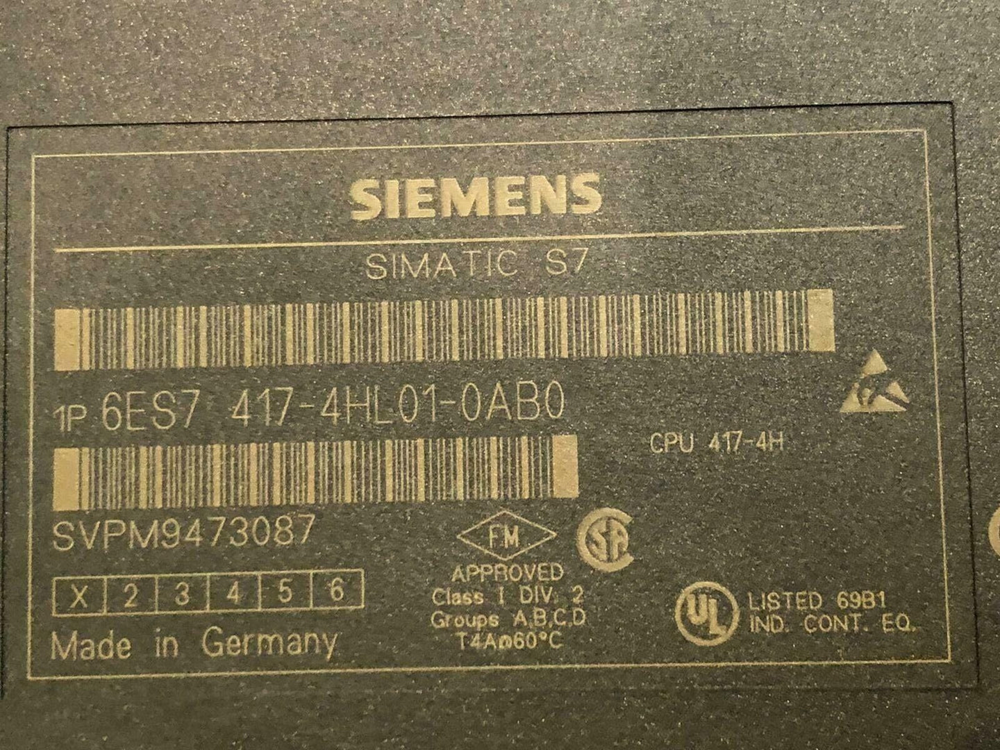 6ES74174HL010AB0 PLC label view — industrial automation spare part by Samonde