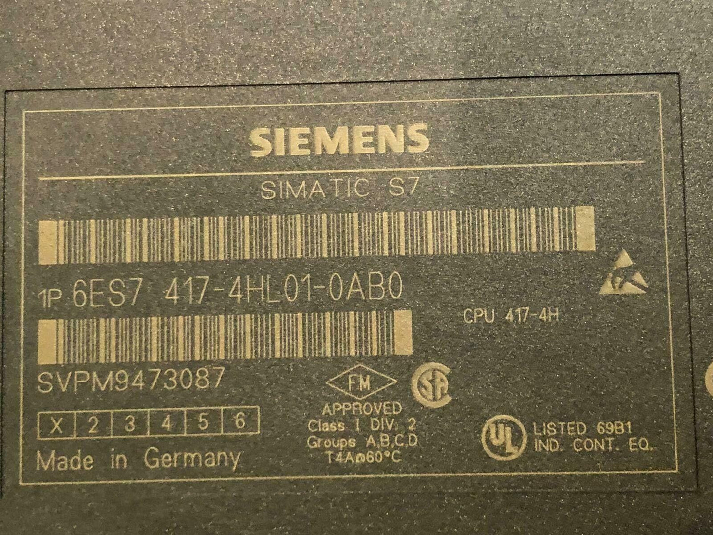 6ES74174HL010AB0 PLC label view — industrial automation spare part by Samonde