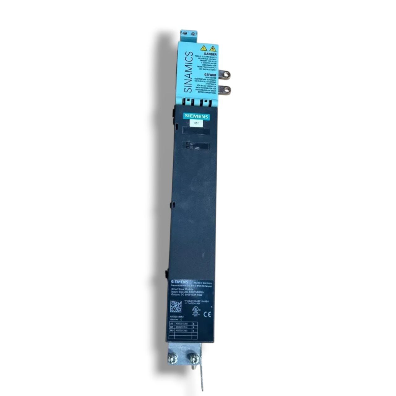 Siemens Sinamics 6SL3130-6AE15-0AB0 Module Smart Line S120 5KW front view — industrial automation spare part by Samonde
