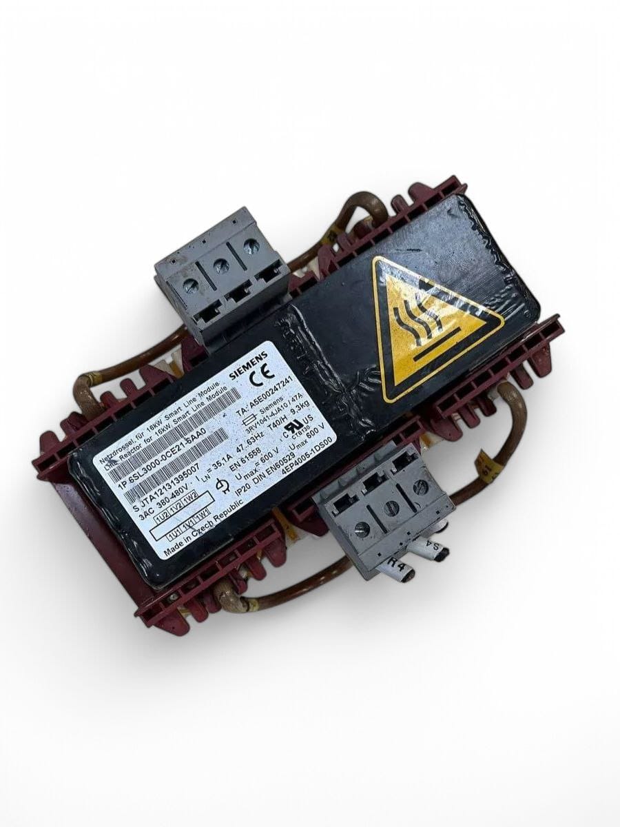 Siemens 6SL3000-0CE21-6AA0 Sinamics Line Reactor side view — industrial automation spare part by Samonde