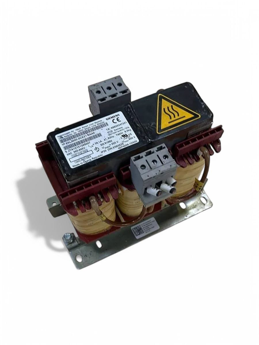 Siemens 6SL3000-0CE21-6AA0 Sinamics Line Reactor front view — industrial automation spare part by Samonde