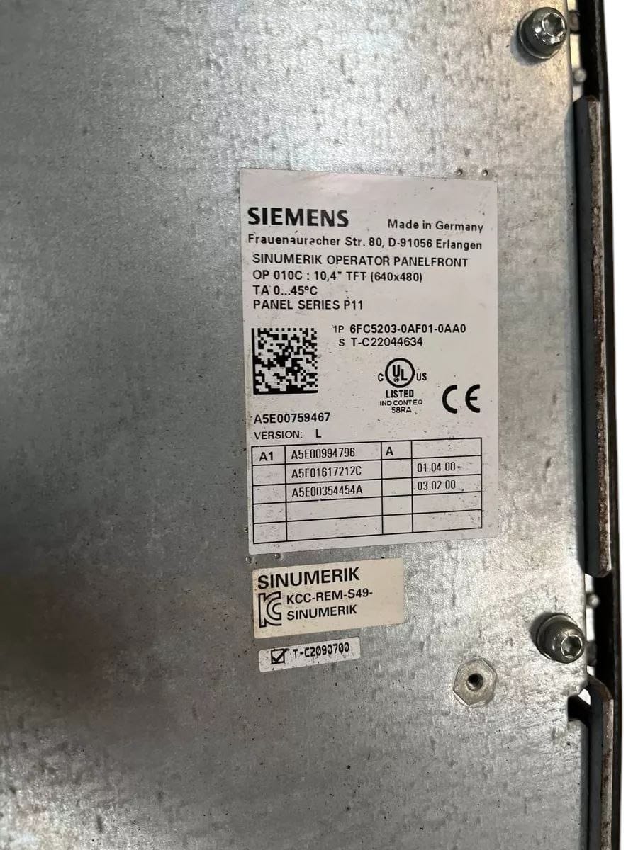 Siemens 6FC5203-0AF01-0AA0 Sinumerik Front Operator Panel detail view — industrial automation spare part by Samonde