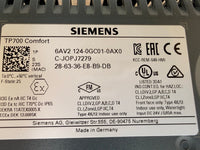 Siemens 6AV2124-0GC01-0AX0 SIMATIC HMI Touch Panel Display