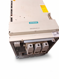 A Siemens SIMO DRIVE 611 industrial drive unit, photographed from an elevated angle against a white background.