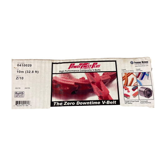 Fenner Drives PowerTwist Plus 0410020 Z/10 link V-belt in original box, 10 m (32.8 ft)