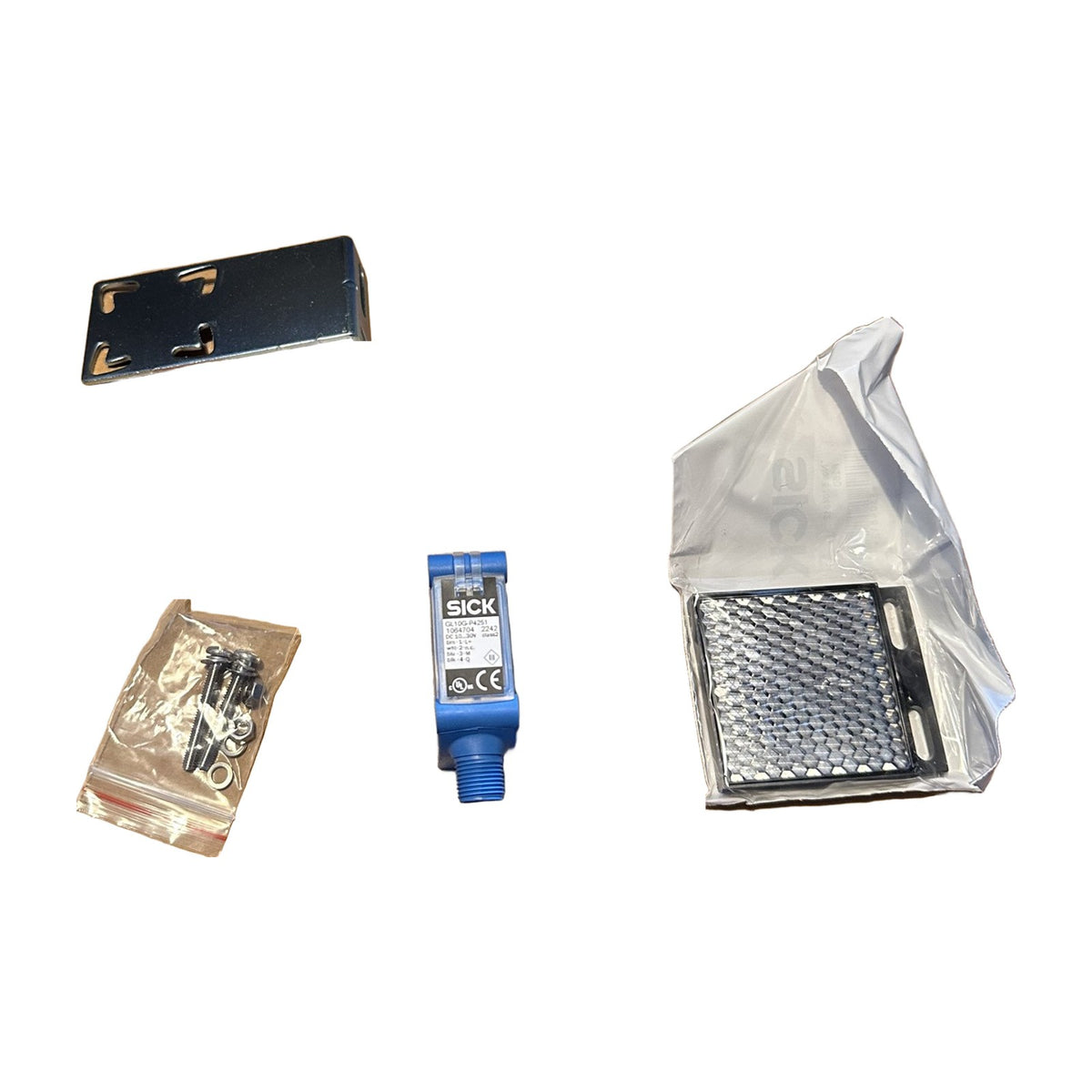SICK GL10G-P4252 sensor, side view, with original box and carton of stock