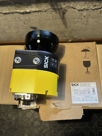 SICK microScan3 Pro safety laser scanner, rear view with system plug