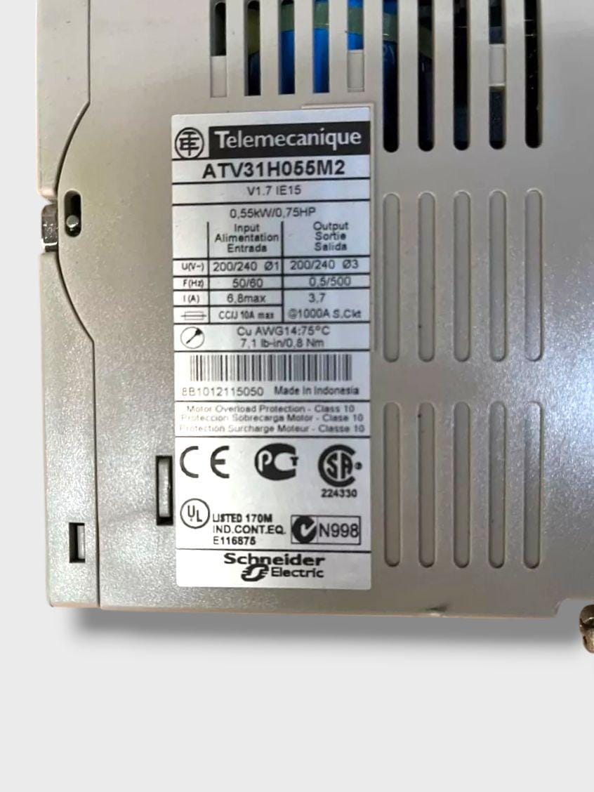 Schneider Electric ATV31H055M2 Telemecanique Frequency Converter / 0.55kW side view — industrial automation spare part by Samonde