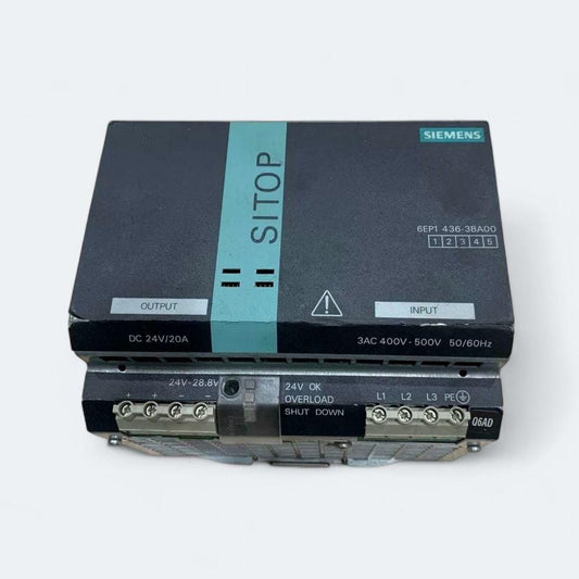Siemens 6EP1436-3BA00 / 6EP1 436-3BA00 SITOP power 20A front view — industrial automation spare part by Samonde