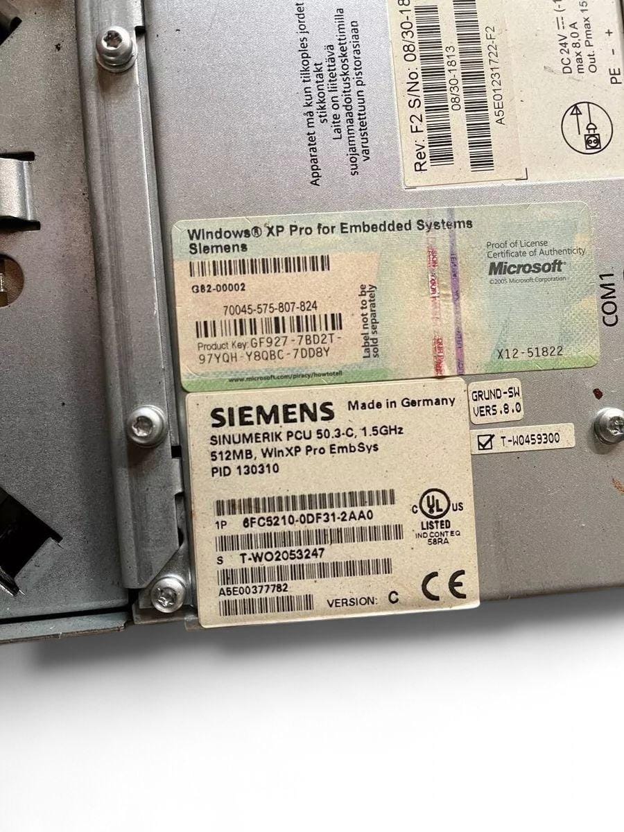 Siemens Sinumerik PCU 50.3-C 1.5GHz/512MB- 6FC5210-0DF31-2AA0 / Version C side view — industrial automation spare part by Samonde