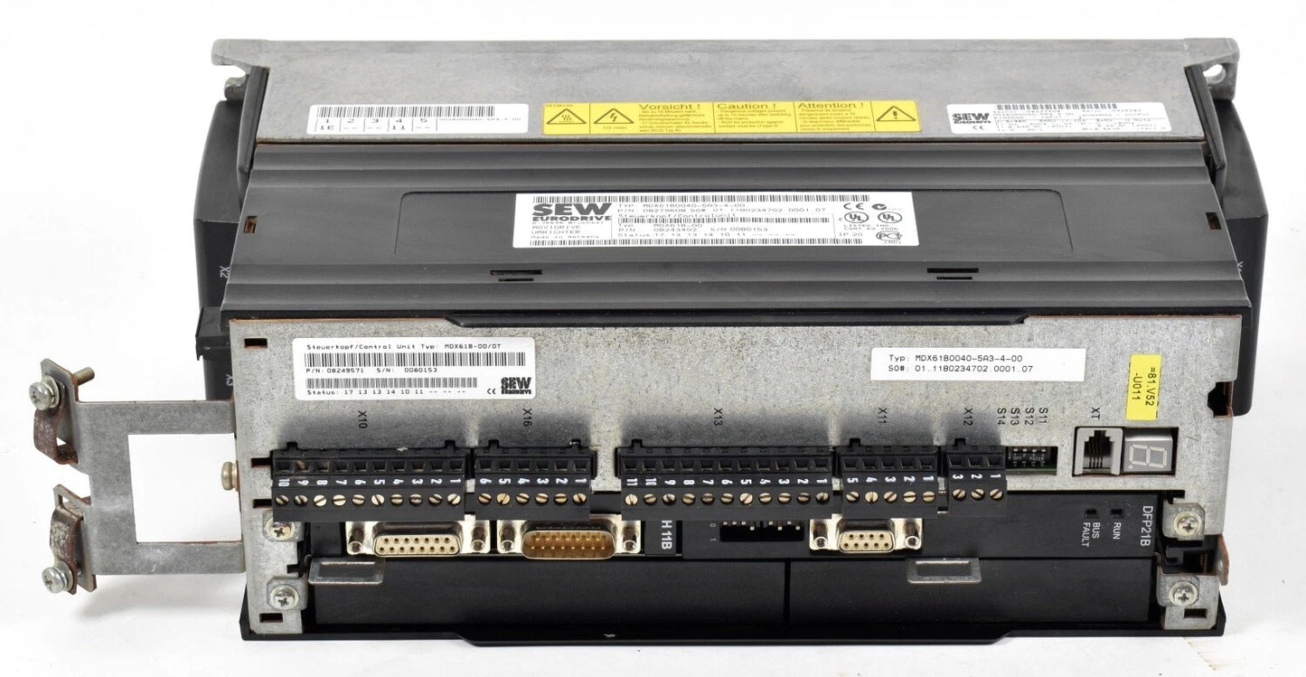 SEW Eurodrive MDX61B0040-5A3-4-00 MOVIDRIVE B Inverter side view — industrial automation spare part by Samonde