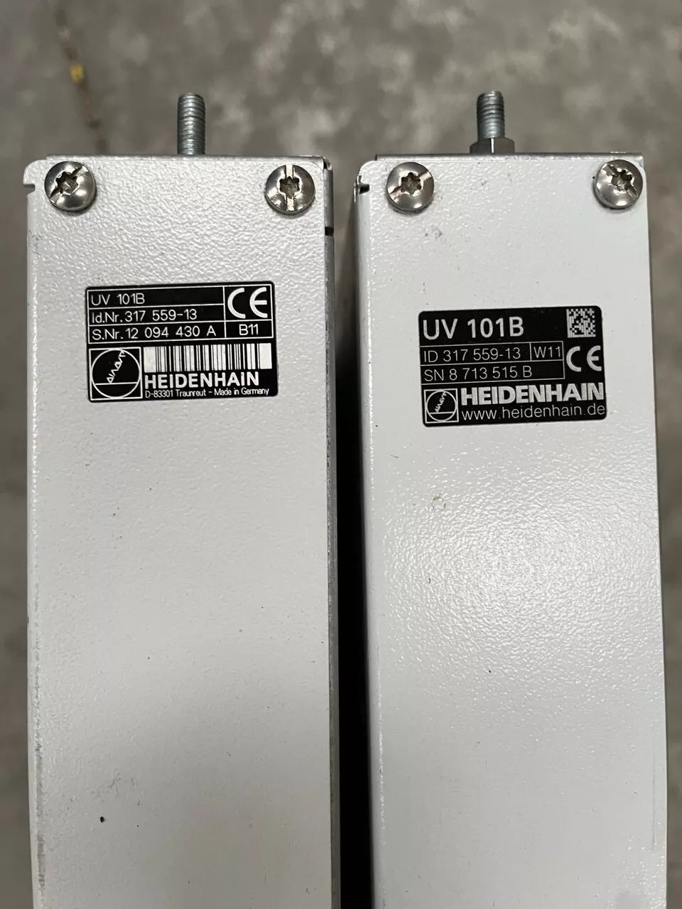 Heidenhain UV 101B Id. 317 559-13 B11 + 317 559-13 W11 label view — industrial automation spare part by Samonde