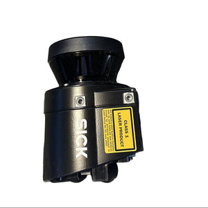 SICK S100 laser scanner, side view with laser class label