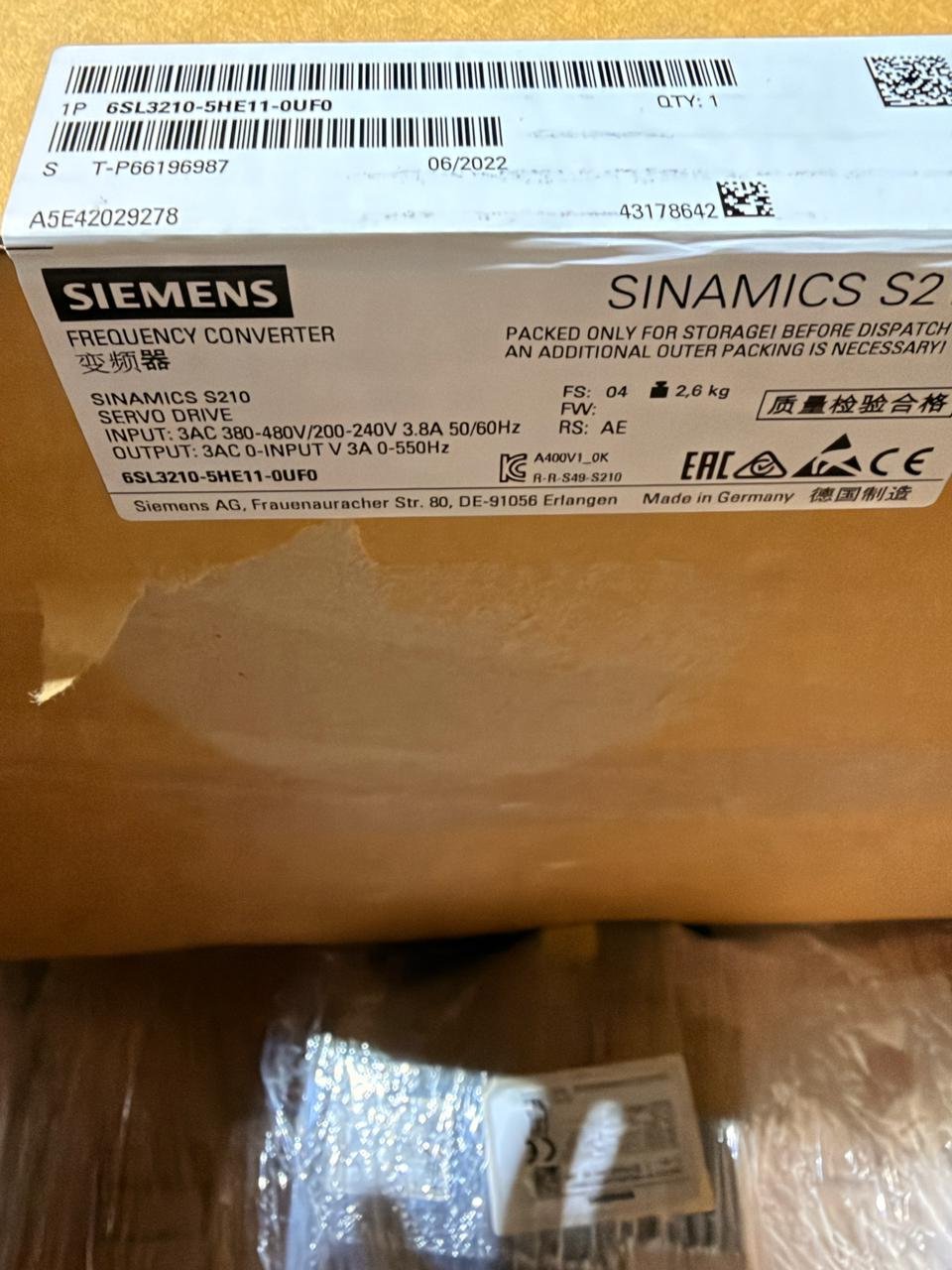 Siemens 6SL3210-5HE11-0UF0 — new